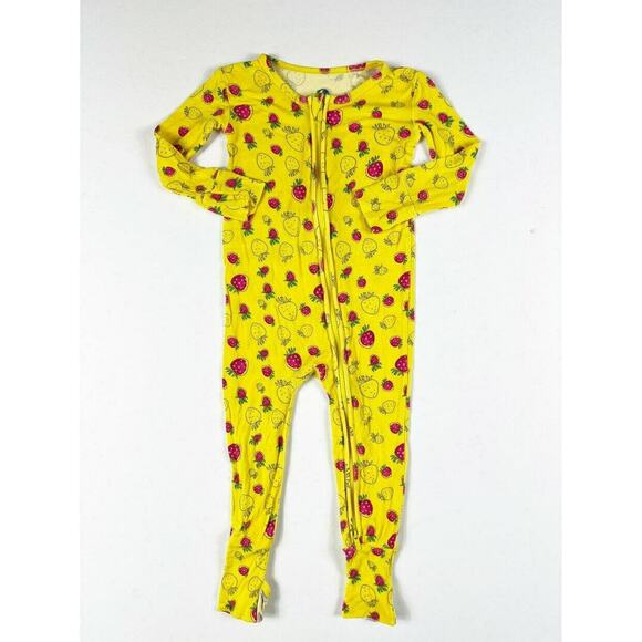 Dream Jamms Strawberry Footie Zip Pajamas 18-24 months - Picture 2 of 8